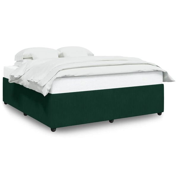 vidaXL Cadre de lit sans matelas vert fonc&eacute; 200x200 cm velours