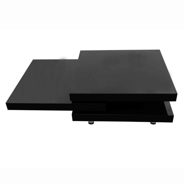 vidaXL Table basse 3 &eacute;tag&egrave;res noir brillant