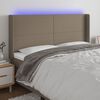 vidaXL T&ecirc;te de lit &agrave; LED Taupe 183x16x118/128 cm Tissu