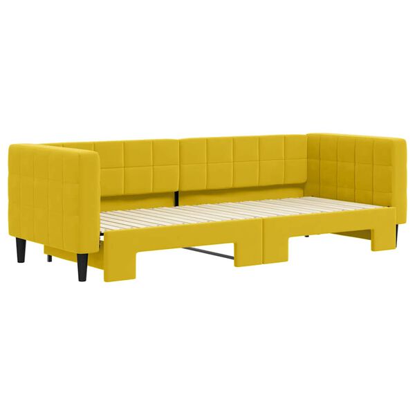 vidaXL Lit de jour avec lit gigogne jaune 80x200 cm velours