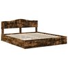 vidaXL Lit de Rangement Ch&ecirc;ne fum&eacute; 200 x 200 cm Bois d'ing&eacute;nierie