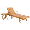 vidaXL Transat avec Table 2 pcs Marron 40 x 40 x 40 cm