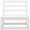 vidaXL Canapé à 3 places de jardin Blanc Bois de pin solide