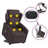 vidaXL Fauteuil inclinable de massage &eacute;lectrique Marron fonc&eacute; Tissu