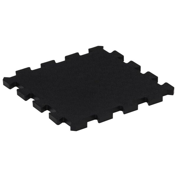 vidaXL Carreaux de sol caoutchouc 9 pcs noir 16 mm 30x30 cm