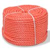 vidaXL Corde torsad&eacute;e Polypropyl&egrave;ne 10 mm 100 m Orange