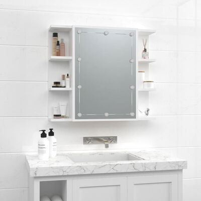 vidaXL Armoire à miroir avec LED Blanc 70x16,5x60 cm