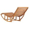 vidaXL Chaise longue &agrave; bascule avec coussin Bois de teck solide