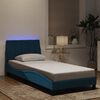 vidaXL Cadre de lit avec LED sans matelas Hanko bleu 90x190 cm velours