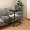 vidaXL Table d'appoint avec roues noir 55x35x70 cm bois d'ingénierie