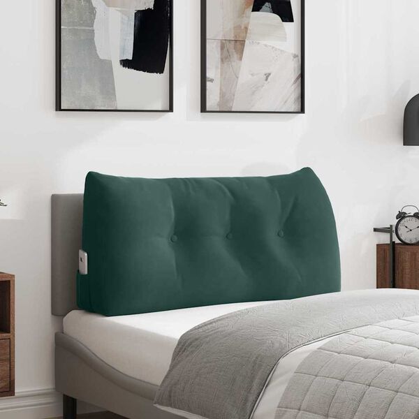 vidaXL Coussin de Dos Vert fonc&eacute; 100 x 24 x 50 cm Velours