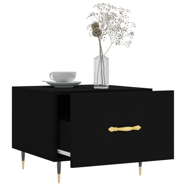 vidaXL Table basse Noir 50x50x40 cm Bois d'ing&eacute;nierie
