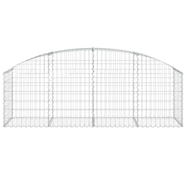 vidaXL Panier de gabions arqu&eacute; 200x50x60/80 cm Fer galvanis&eacute;