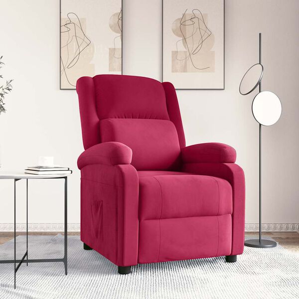 vidaXL Fauteuil inclinable rouge bordeaux velours