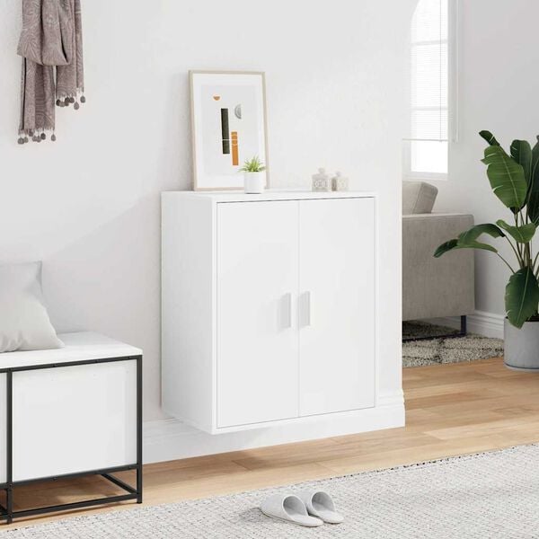vidaXL Armoire à chaussures Blanc 60x35x70 cm Bois d’ingénierie