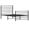 vidaXL Cadre de lit métal sans matelas avec pied de lit noir 100x190cm