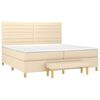vidaXL Sommier &agrave; lattes de lit avec matelas Cr&egrave;me 200x200 cm Tissu