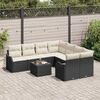 vidaXL Ensemble de canap&eacute; de jardin avec coussin 9 pcs Noir et Cr&egrave;me