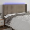 vidaXL T&ecirc;te de lit &agrave; LED Taupe 163x16x118/128 cm Tissu