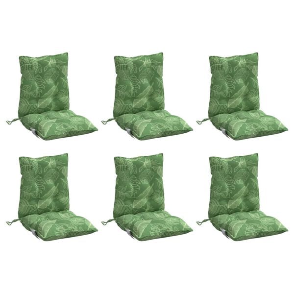 vidaXL Coussins de chaise &agrave; dossier bas lot de 6 mod&egrave;le de feuille