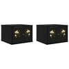 vidaXL Cabinet de chevet mural BREMEN 2 pc Ch&ecirc;ne noir 36 x 33 x 25 cm