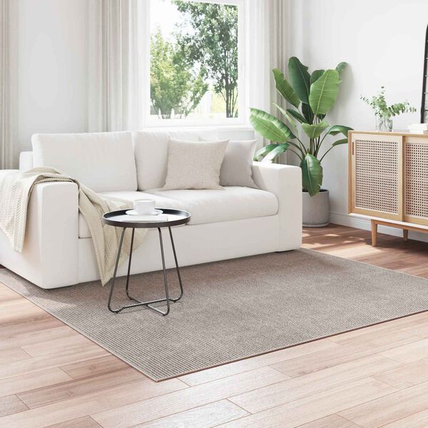 vidaXL Tapis de surface LUGO Cr&egrave;me et Taupe 120 x 120 cm Polyester