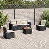 vidaXL Salon de jardin 6 pcs avec coussins noir r&eacute;sine tress&eacute;e