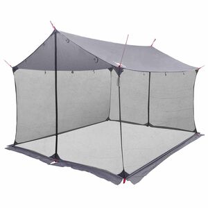 vidaXL Tarp de camping avec murs en maille Gris et orange