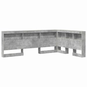 vidaXL T&ecirc;te de lit de rangement Gris b&eacute;ton 120 cm Bois d'ing&eacute;nierie