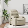 vidaXL Fauteuil de massage inclinable cr&egrave;me similicuir