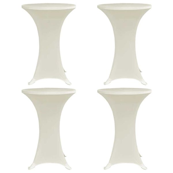 vidaXL Housses élastiques de table Ø 70 cm Crème 4 pcs
