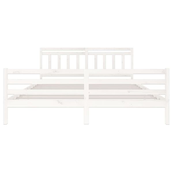 vidaXL Cadre de lit sans matelas blanc bois massif 200x200 cm