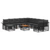 vidaXL Ensemble de canap&eacute;s d'ext&eacute;rieur 12 pc Noir et Gris fonc&eacute;