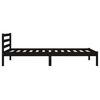 vidaXL Cadre de lit sans matelas bois de pin massif 90x200 cm noir