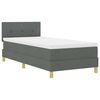 vidaXL Lit &agrave; ressorts avec matelas Gris fonc&eacute; 90 x 190 cm tissu