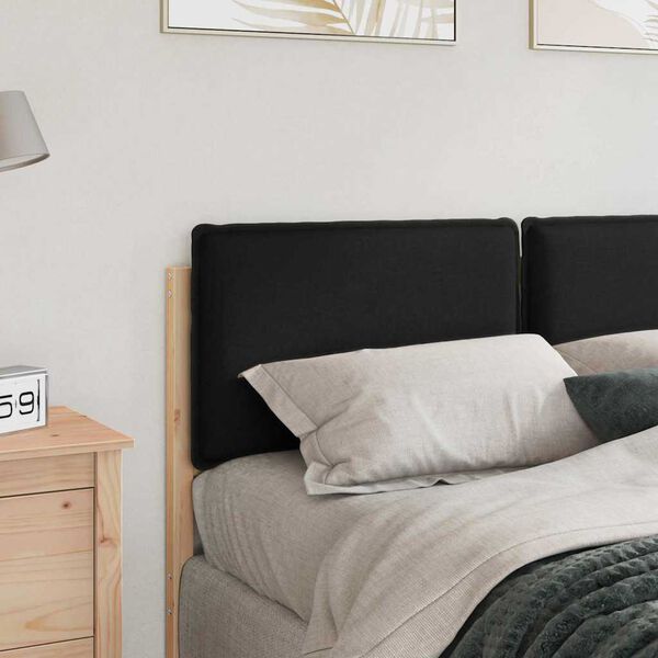 vidaXL T&ecirc;te de lit capitonn&eacute;e Naturel et Noir 135 cm Pin massif