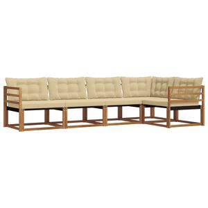 vidaXL Ensemble de canap&eacute;s d'ext&eacute;rieur 5 pcs Naturel et Beige