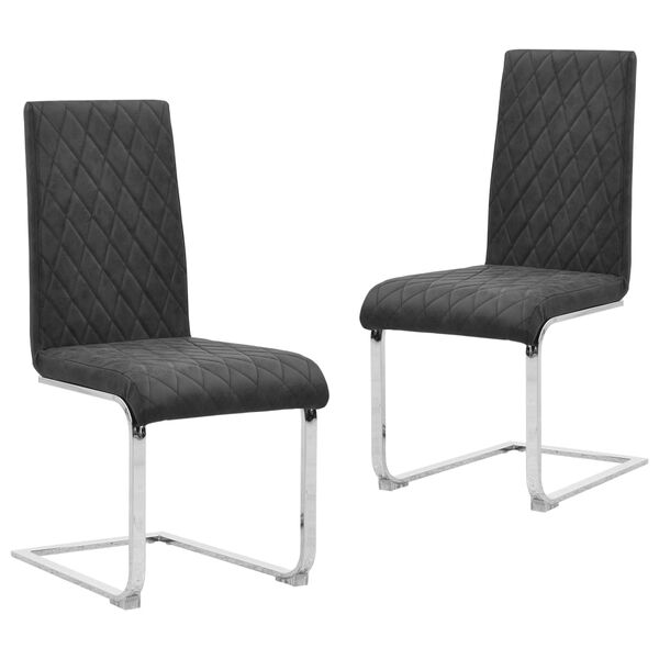 vidaXL Chaises &agrave; manger cantilever lot de 2 noir similicuir
