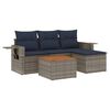 vidaXL Ensemble de canap&eacute; de jardin 5 pcs avec coussins gris r&eacute;sine tress&eacute;e