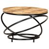 vidaXL Table basse Noir 60x60x40 cm Bois massif de manguier brut