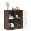 vidaXL Armoire latérale avec portes en verre chêne marron 68x37x75,5cm