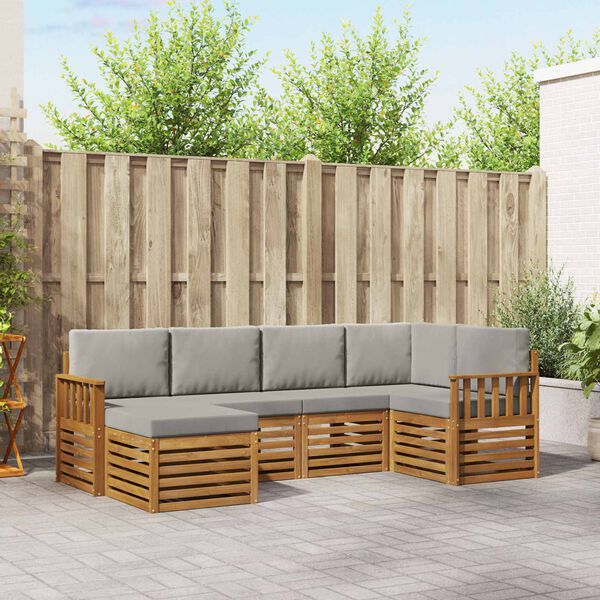 vidaXL Ensembles de canap&eacute;s avec coussin 6 pcs Gris Naturel et Clair