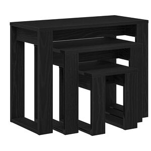 vidaXL Tables gigognes 3 pi&egrave;ces Ch&ecirc;ne noir 61 x 28 x 47 cm