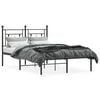 vidaXL Cadre de lit m&eacute;tal sans matelas avec t&ecirc;te de lit noir 120x190cm