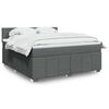 vidaXL Sommier &agrave; lattes de lit avec matelas Gris fonc&eacute; 180x200cm Tissu