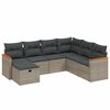 vidaXL Salon de jardin avec coussins 7 pcs gris r&eacute;sine tress&eacute;e