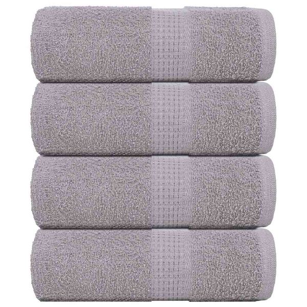 vidaXL Serviettes de toilette FROGN 4 pièces Gris 30x30 cm 360 g/m²