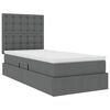 vidaXL Lit avec rangement et matelas Gris fonc&eacute; 90 x 200 cm Polyester