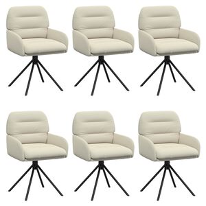 vidaXL Chaises de salle &agrave; manger pivotantes 6 pc Simili cuir Cr&egrave;me