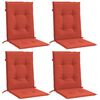 vidaXL Coussins de chaise &agrave; dossier bas lot de 4 rouge m&eacute;lang&eacute; tissu